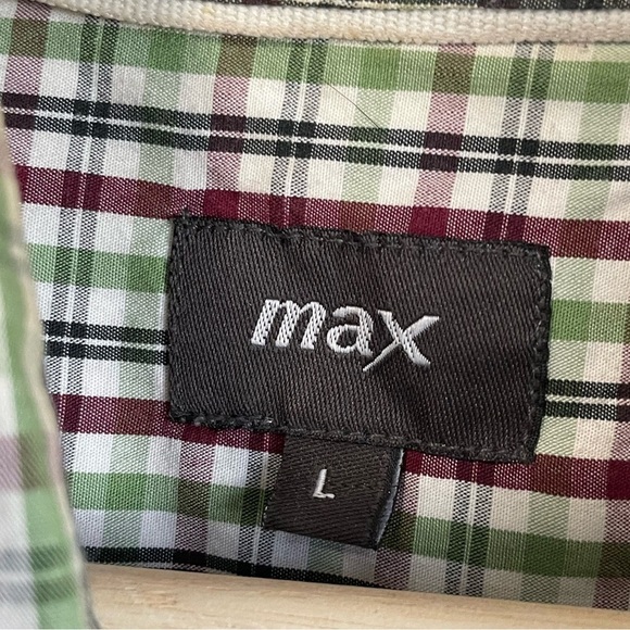 Max Men’s Gingham Button Down Long Sleeve Shirt - Picture 5 of 8